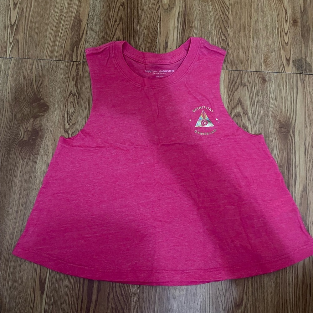 Spiritual Gangster Pink Cropped Tank (XS)